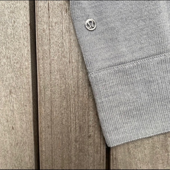 LULULEMON Grey Knit Cowl Neck Bell Sleeve Sweater - Picture 5 of 5